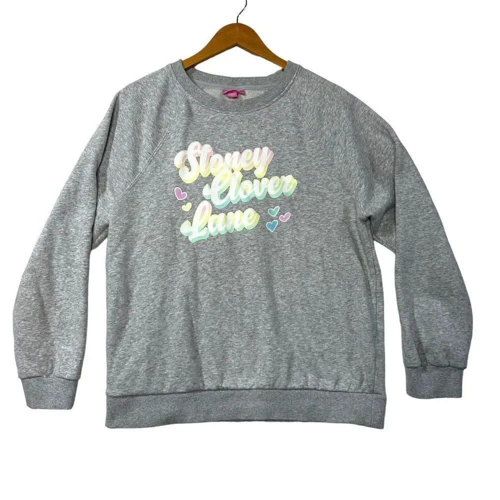 Stoney Clover‎ Lane x Target Gray Logo Sweatshirt Size Large Spell Out Pastel